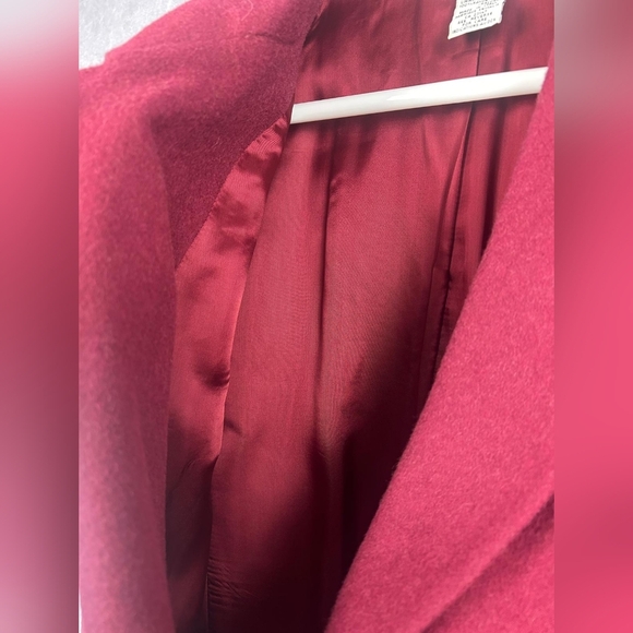 TALBOTS Burgundy Camel Hait Coat Blazer Woman Size 10 - Picture 4 of 9